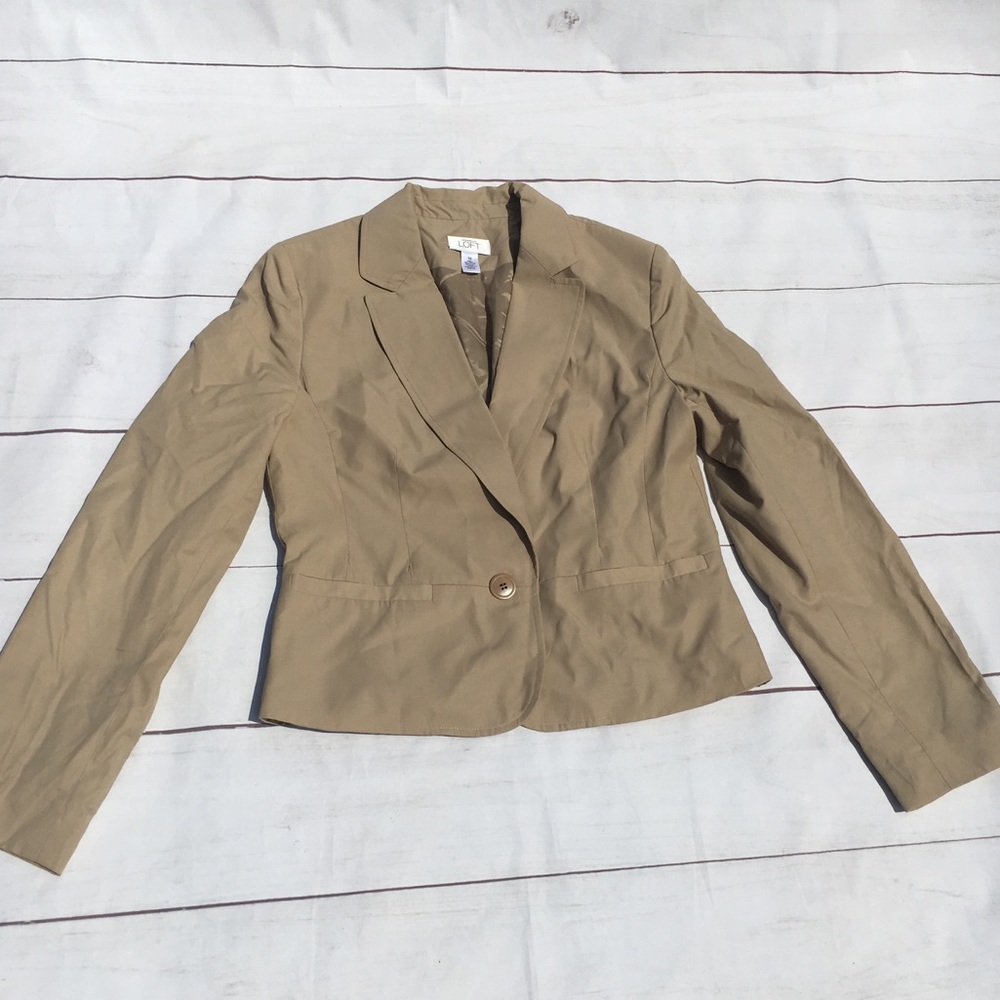 Tan Ann Taylor Loft Blazer